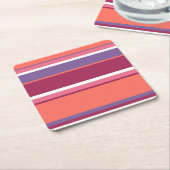Levend koraal, rood en violet kartonnen onderzetters (Schuin)