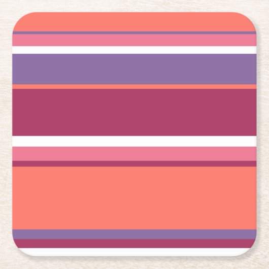 Levend koraal, rood en violet kartonnen onderzetters (Voorkant)