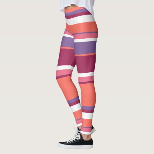 Levend koraal, rood en violet leggings (Links)