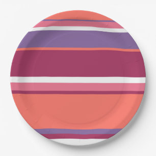 Levend koraal, rood en violet papieren bordje