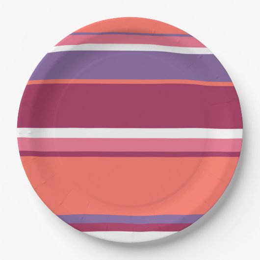 Levend koraal, rood en violet papieren bordje (Voorkant)