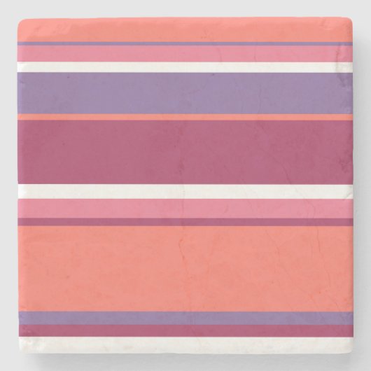 Levend koraal, rood en violet stenen onderzetter (Voorkant)