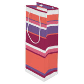 Levend koraal, rood en violet wijn cadeautas (Voorkant Gekanteld)