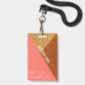 Levend Koraal Trouw VIP Creatieve Plaatskaart Badge (Voorzijde met lanyard)