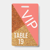 Levend Koraal Trouw VIP Creatieve Plaatskaart Badge (Achterkant)