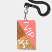 Levend Koraal Trouw VIP Creatieve Plaatskaart Badge (Achterkant met lanyard)