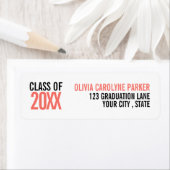 levend koraal vet afstuderen aangepast JAAR Etiket (Insitu)