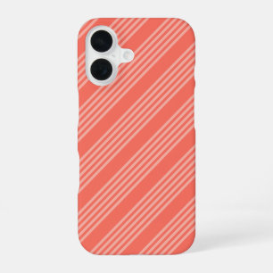 Levend koraal vijf strepen patroon iPhone 16 hoesje