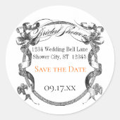 Levend koraal vintage trouw bruidsfeest zegel (Voorkant)