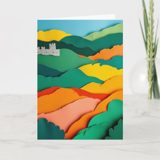 Levend Landschap van Gesneden Papier Kaart (Voorkant)