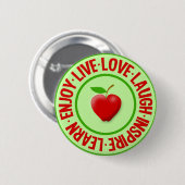 LEVEND LAUGH ... knoop Ronde Button 5,7 Cm (Voorkant /achterkant)