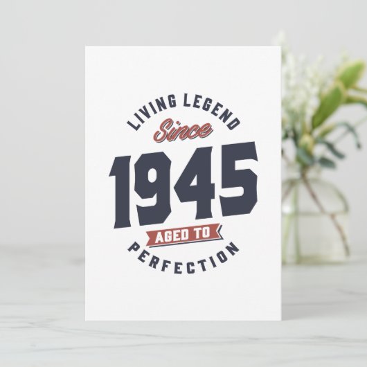 Levend Legende Sinds 1945 Verjaardagscadeau Kaart (Staand voorkant)
