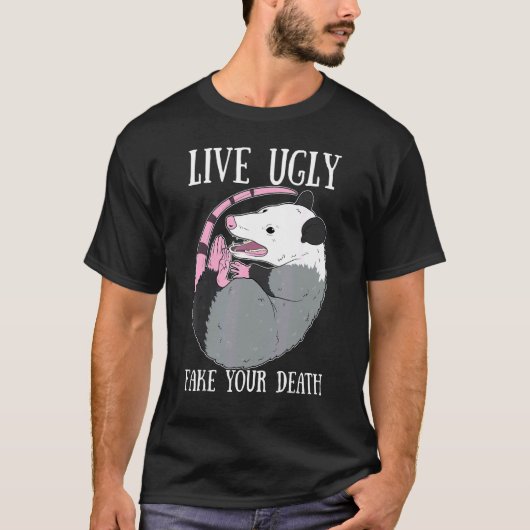 Levend Lelijk Fake Uw Dood Possum Dood Opossum T-shirt (Voorkant)