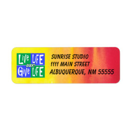 Levend leven en leven Waterverf geven Etiket