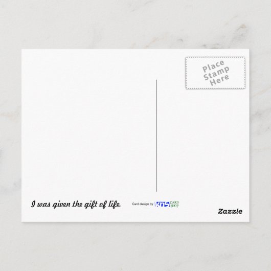 Levend leven en levensontvanger briefkaart (Achterkant)