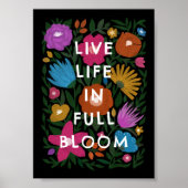 Levend leven in Full Bloom Bold Floral Art Print (Voorkant)