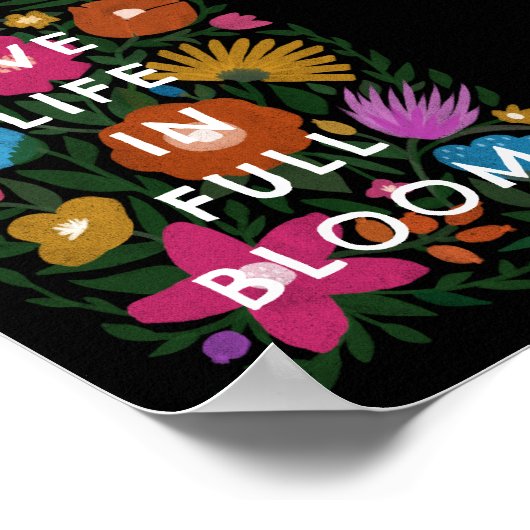 Levend leven in Full Bloom Bold Floral Art Print (Hoek)