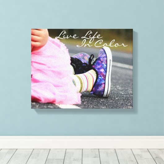 Levend leven in kleurenfotografie canvas afdruk (Insitu (Houten vloer))