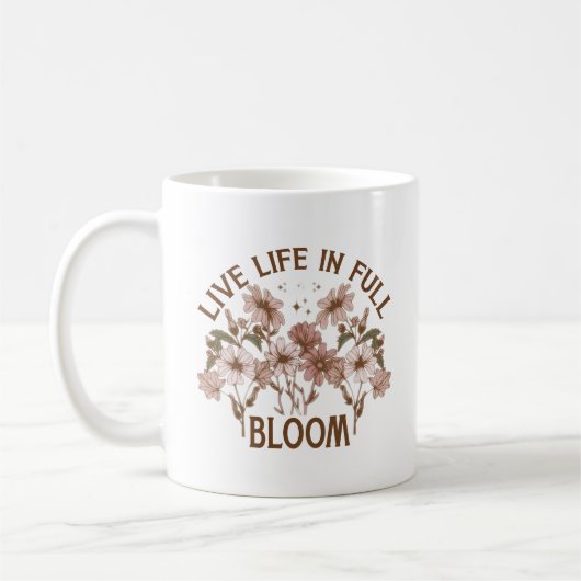 Levend leven in vol bloei koffiemok (Links)