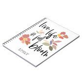 Levend leven in volledige bloei Positivity Quote N Notitieboek (Linkerzijde)