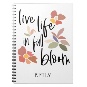 Levend leven in volledige bloei Positivity Quote N Notitieboek