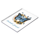 Levend leven in volwaardige bloei-vlinderzonnebloe notitieboek (Linkerzijde)