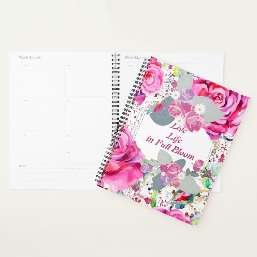 Levend leven in volwaardige bloem roze platenfabri planner (Display)