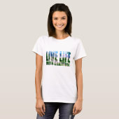 Levend leven met dankbaarheid t-shirt (Voorkant volledig)