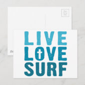 levend-liefde-surf briefkaart (Voorkant / Achterkant)