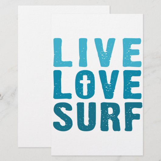 levend-liefde-surf briefpapier (Voorkant / Achterkant)