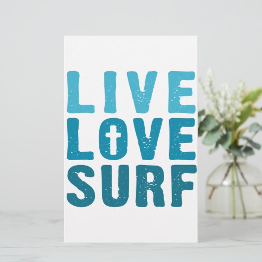 levend-liefde-surf briefpapier (Staand voorkant)