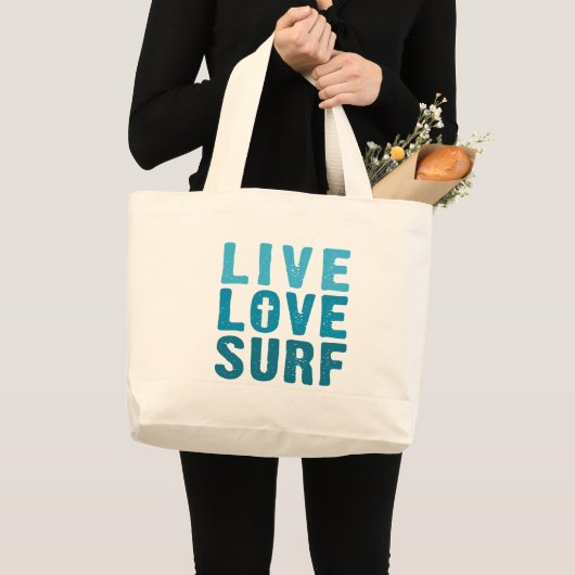 levend-liefde-surf grote tote bag (Voorkant (product))