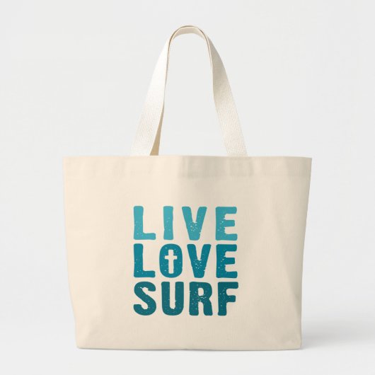 levend-liefde-surf grote tote bag (Voorkant)
