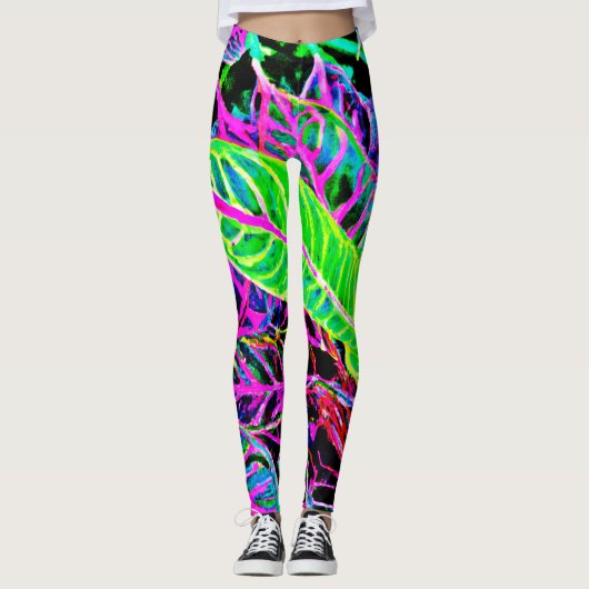 Levend Loof Elegantie Patroon Leggings (Voorkant)