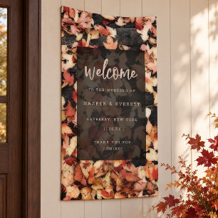 Levend Loof Herfstbladeren & Donker Hout Welkom Spandoek