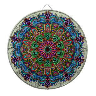 Levend Mandala Bloemmotief & Geometrisch Patroon Dartbord