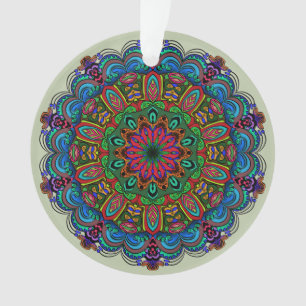 Levend Mandala Bloemmotief & Geometrisch Patroon Ornament
