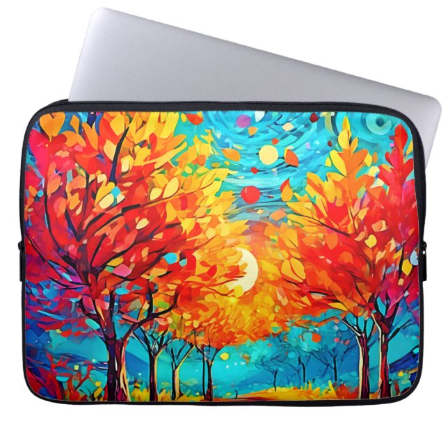 Levend pad door het bos naar de maan laptop sleeve (Voorkant)