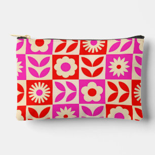 Levend patroon met retro bloemen etui