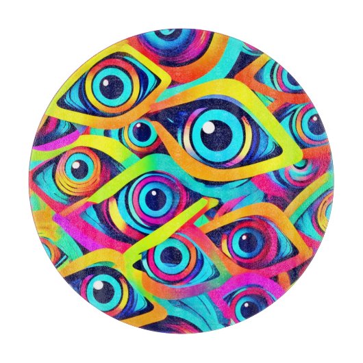 Levend patroon van psychedelische ogen snijplank (Voorkant)