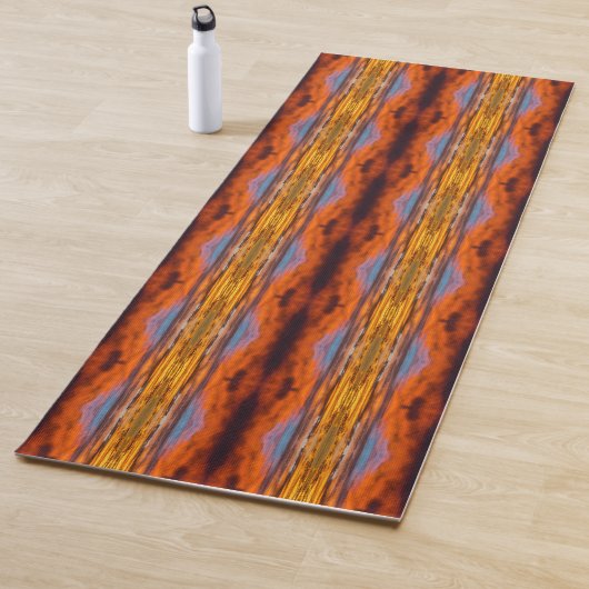 Levend patroon van zonsondergang yogamat (In situ)