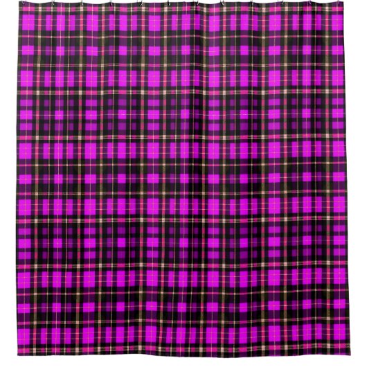 Levend Plaid Tartan Patroon Stof Douchegordijn (Voorkant)