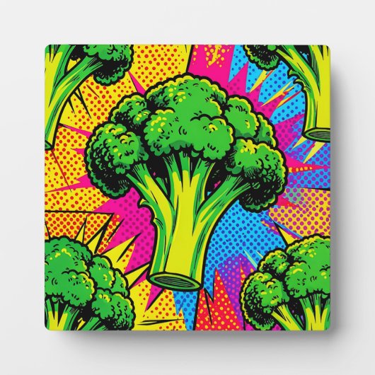 Levend Pop Art Broccoli Patroon Fotoplaat (Voorkant)