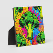 Levend Pop Art Broccoli Patroon Fotoplaat (Voorkant)