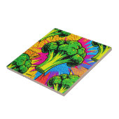 Levend Pop Art Broccoli Patroon Tegeltje (Zijkant)