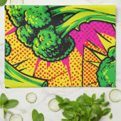 Levend Pop Art Broccoli Patroon Theedoek (Gevouwen)