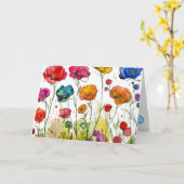 Levend Poppy Panorama Moederdag kaart (Gele Bloem)