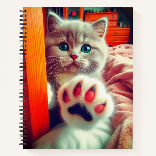 Levend portret van een kattenpoot notitieboek (Voorkant)