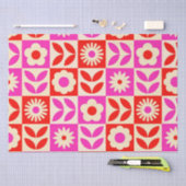 Levend Retro Bloemmotief Tissuepapier (Craft)