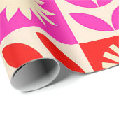 Levend Retro Bloempatroon Cadeaupapier (Rol Hoek)
